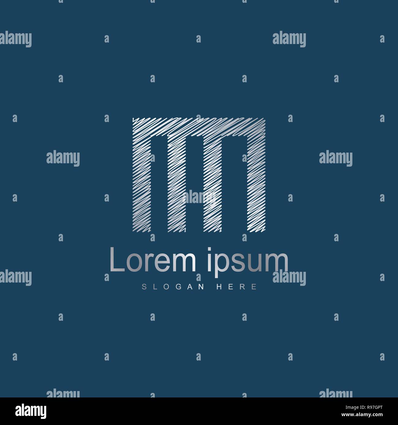 Lettera iniziale MN Modello Logo Design Vettoriali Illustrazione Vettoriale
