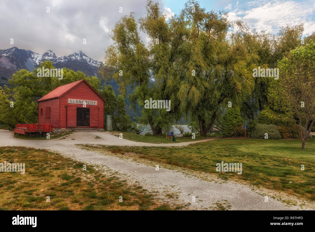 Glenorchy, sul lago Wakatipu, Otaga, Isola del Sud, Nuova Zelanda Foto Stock