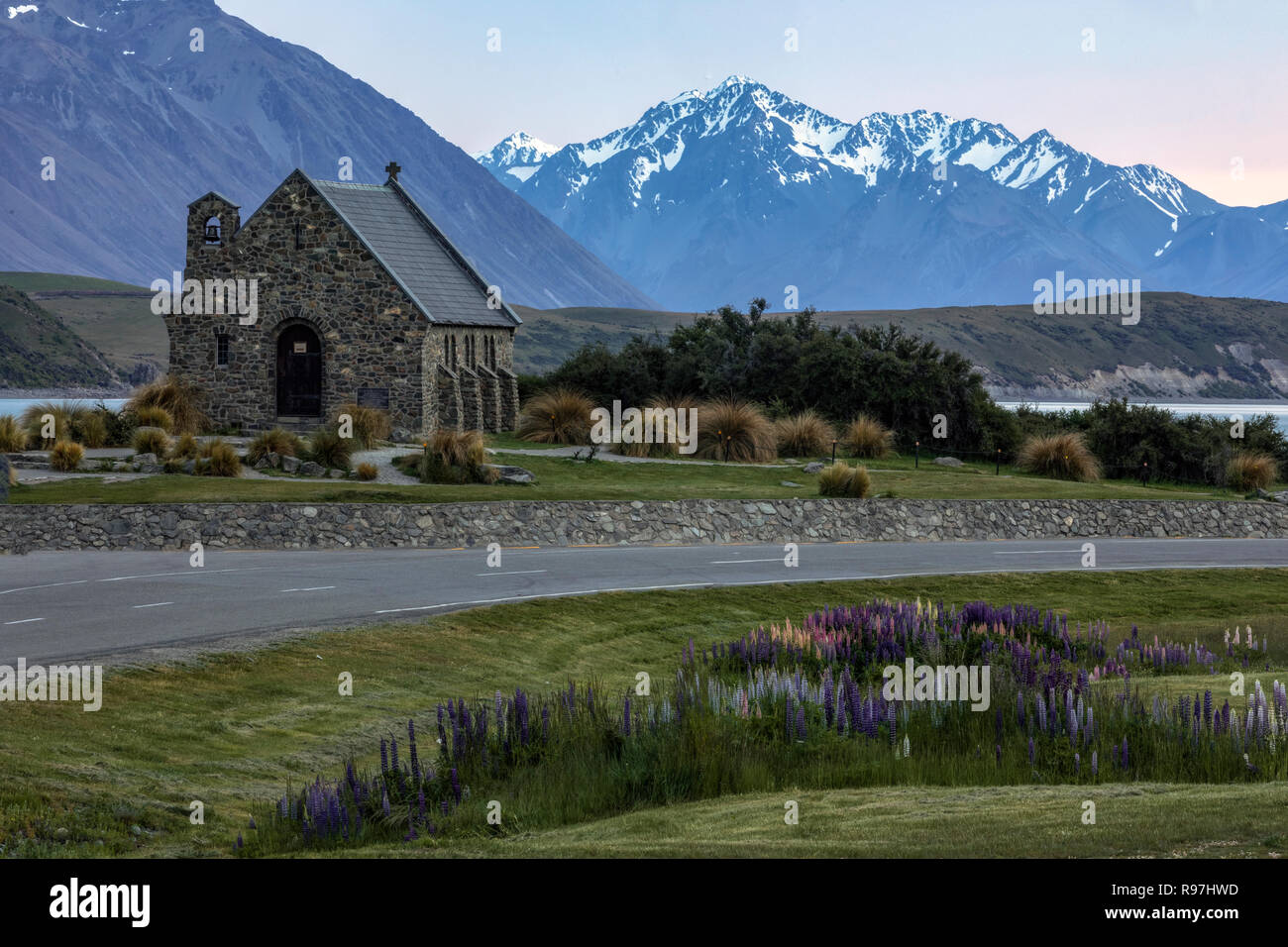 La Chiesa del Buon Pastore, Tekapo, Canterbury, Isola del Sud, Nuova Zelanda Foto Stock