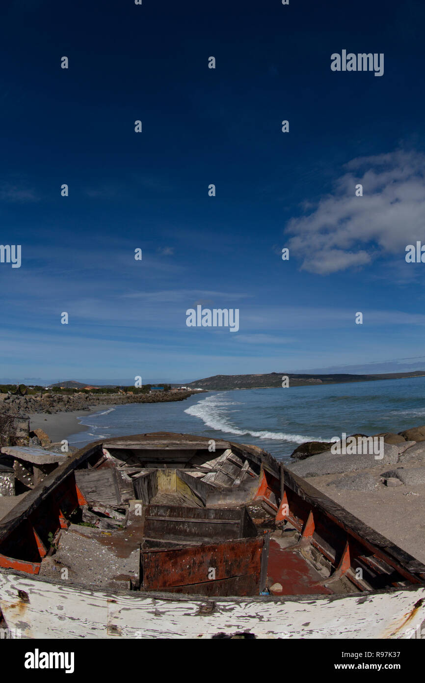 Una nave relitto nella West Coast National Park in Sud Africa Foto Stock