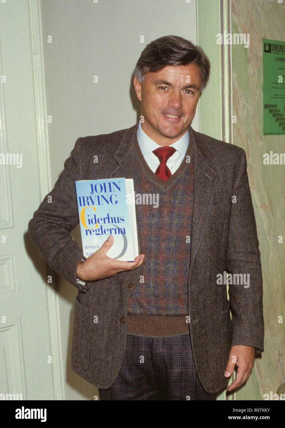 JOHN IRVING autore americano in visita in Svezia per rilasciare il suo libro Cider house Rules . Nato come John Wallace Blunt J:r Foto Stock