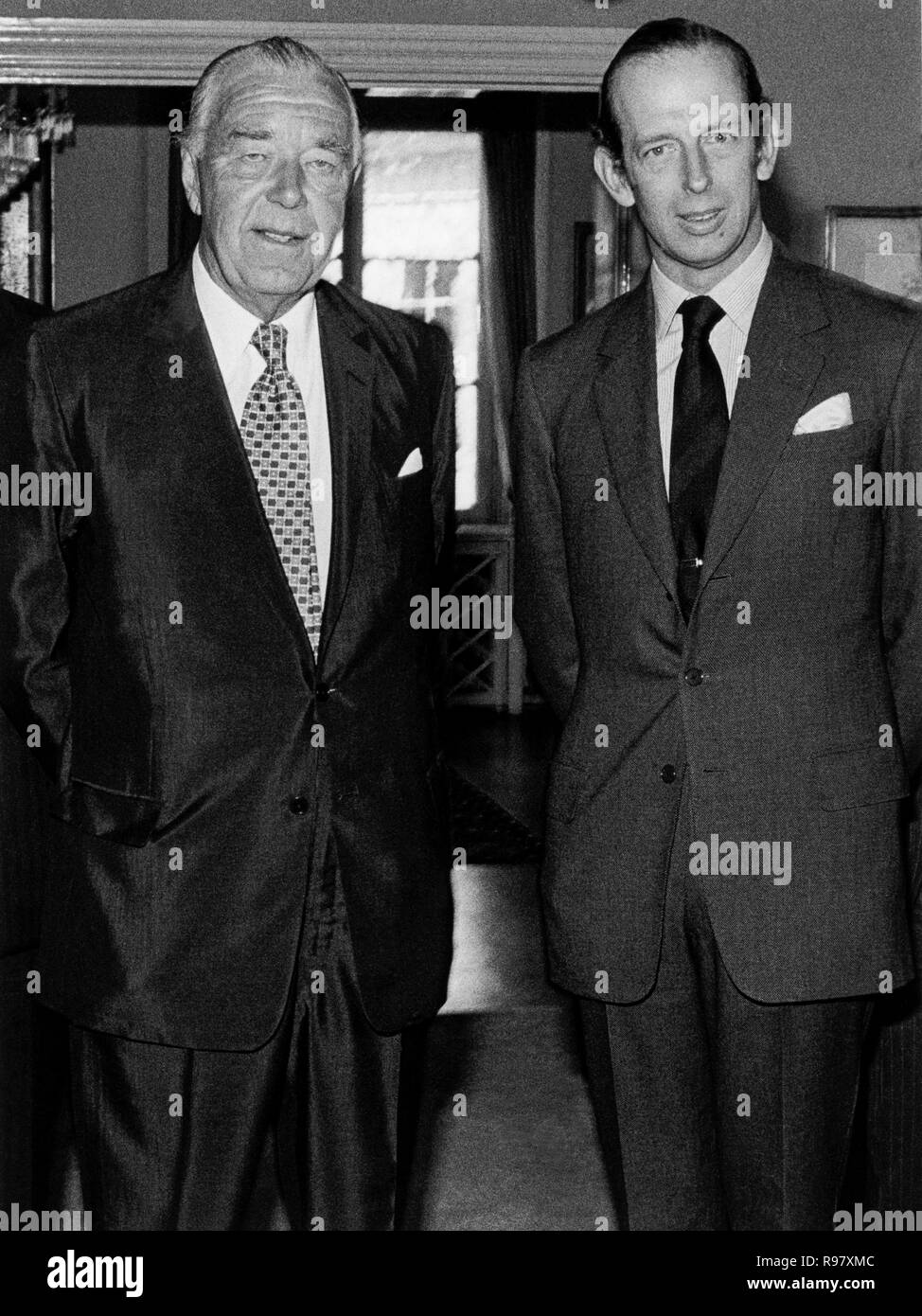 In Svezia il principe BERTIL insieme con il Principe Edoardo Duca di Kent durante una visita a Stoccolma Foto Stock