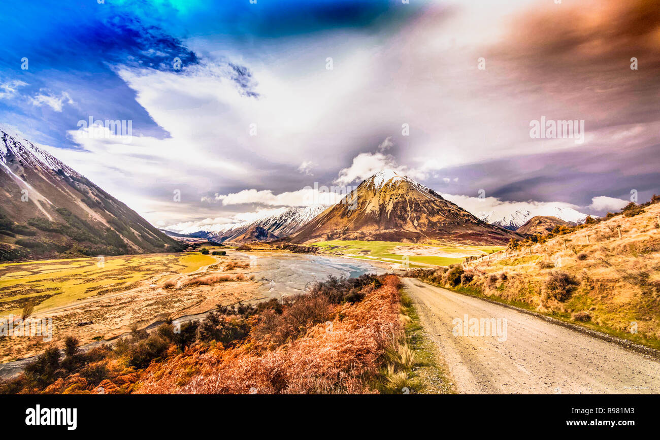 Outback Paese Nuova Zelanda Foto Stock