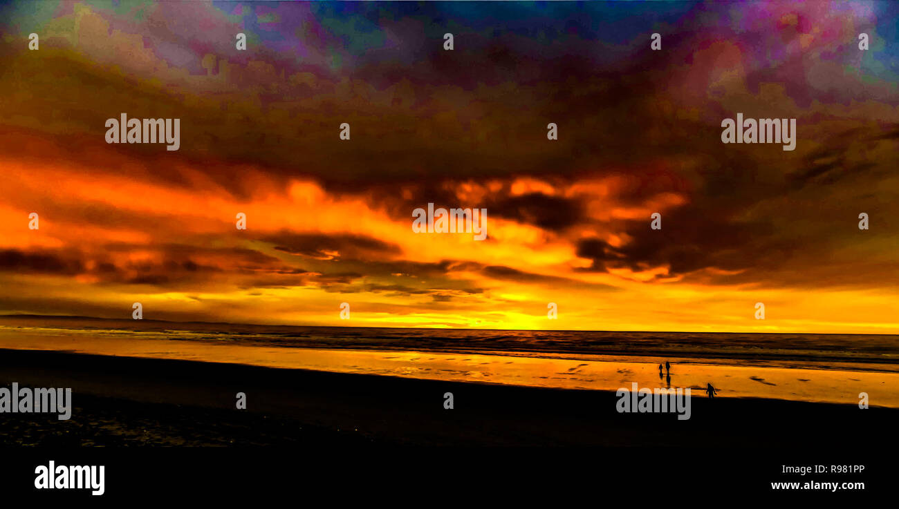 Sunrise New Brighton Nuova Zelanda Foto Stock