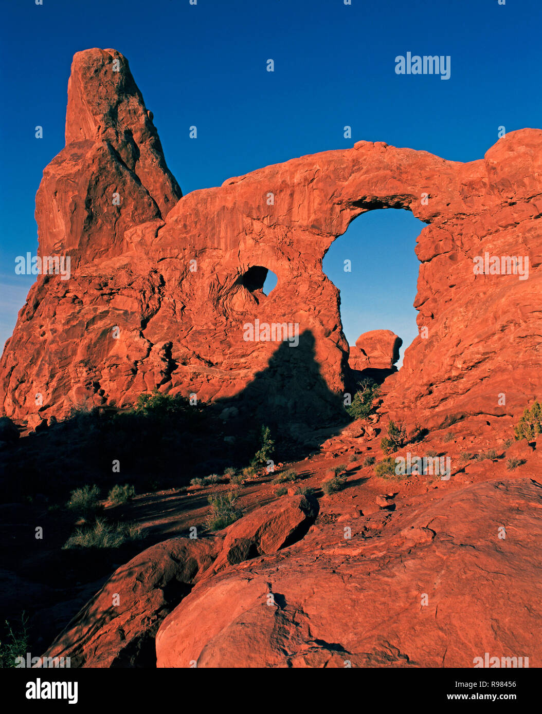 La torretta Arch a sunrise. Foto Stock