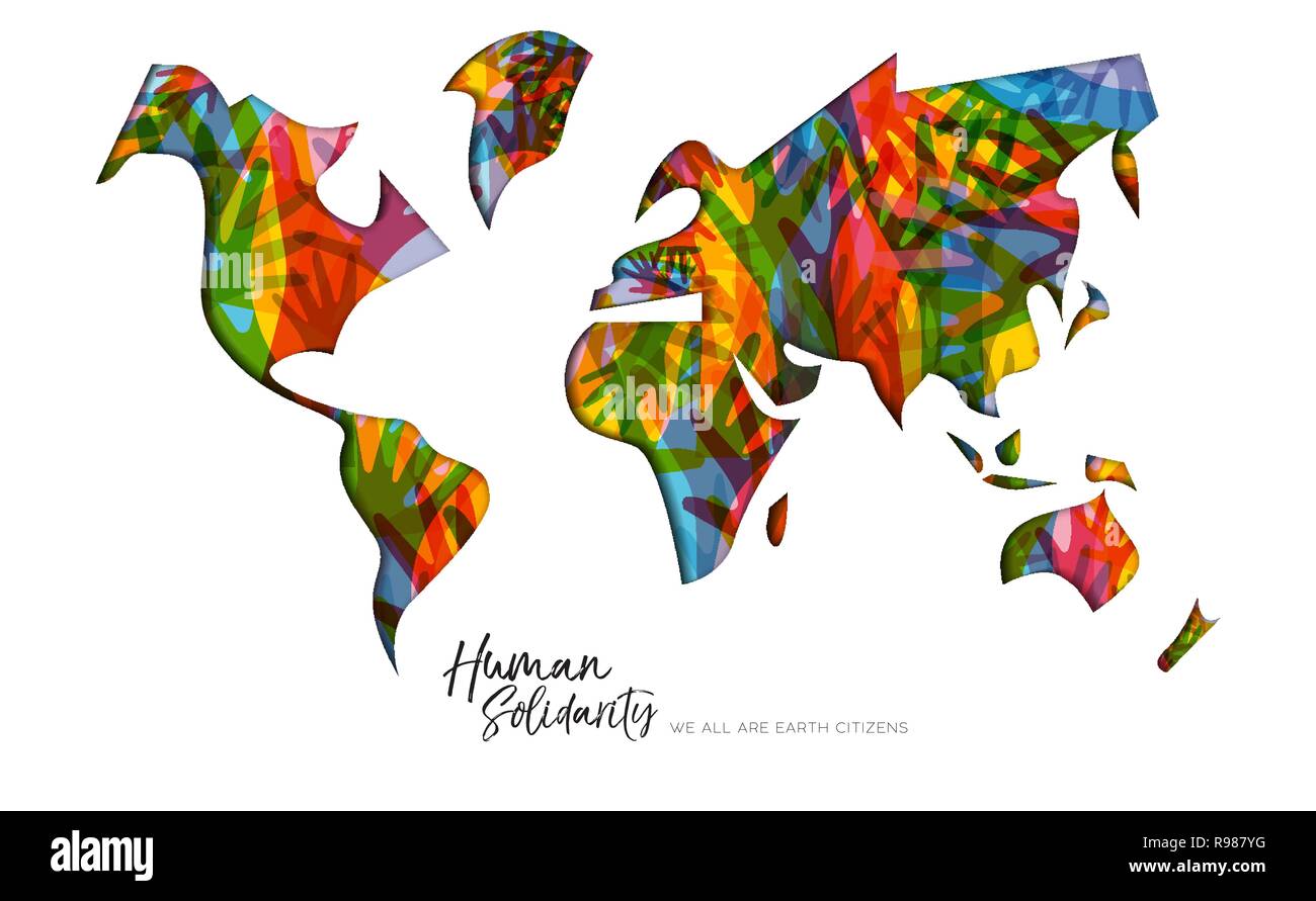 Giornata internazionale della solidarietà umana greeting card con mappa del mondo e diverse mani di diverse culture che si aiutano reciprocamente per comunità aiuto, socia Illustrazione Vettoriale Giornata internazionale della solidarietà umana greeting card con mappa del mondo e diverse mani di diverse culture che si aiutano reciprocamente per comunità aiuto, socia Illustrazione Vettoriale