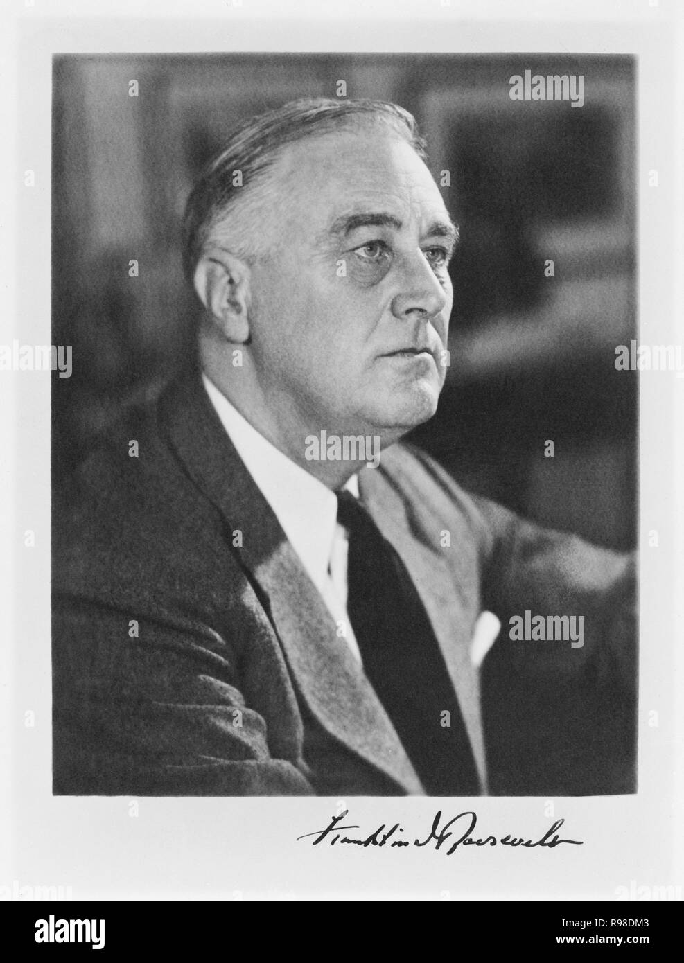 Stati Uniti Il presidente Franklin Roosevelt, testa e spalle ritratto, Harris & Ewing, 1941 Foto Stock