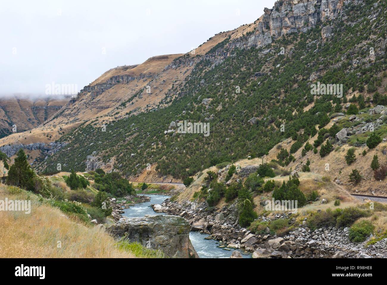 Il Wyoming, Wind River Canyon, Big Horn River Foto Stock