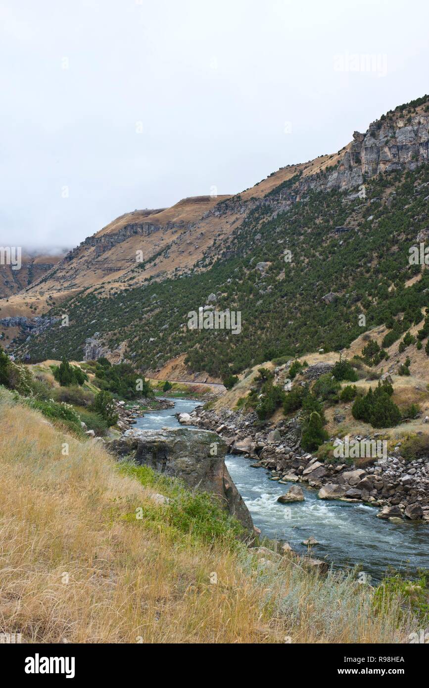 Il Wyoming, Wind River Canyon, Big Horn River Foto Stock