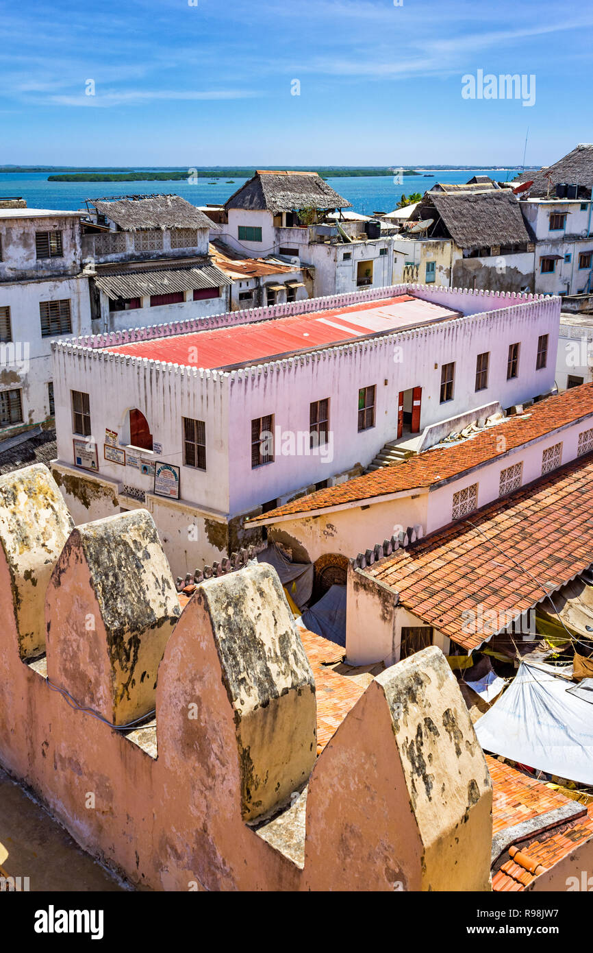 Paesaggio di Lamu Kenya dal di sopra Foto Stock