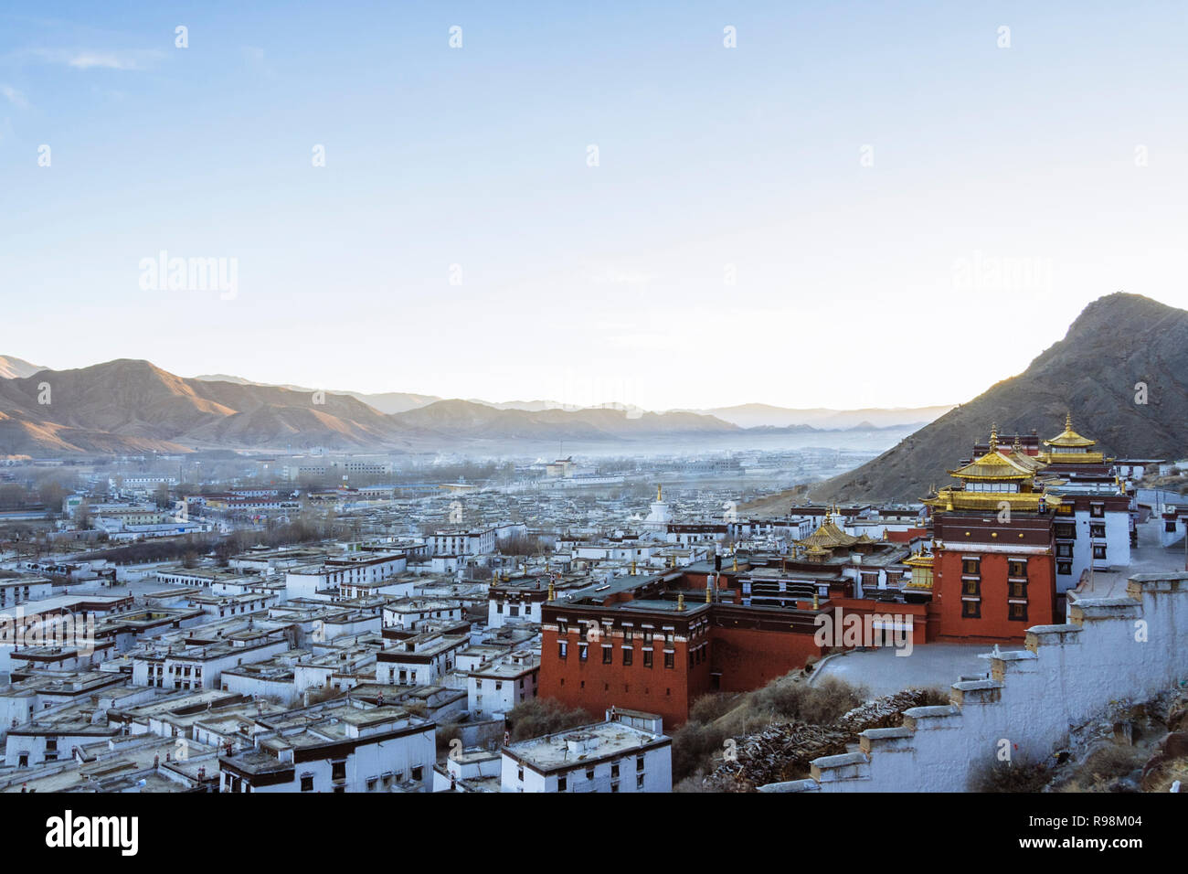 Shigatse, regione autonoma del Tibet, Cina : Tashi Lhunpo monastero, la sede tradizionale del Panchen Lama fondata nel 1447 dal primo Dalai Lama. Foto Stock