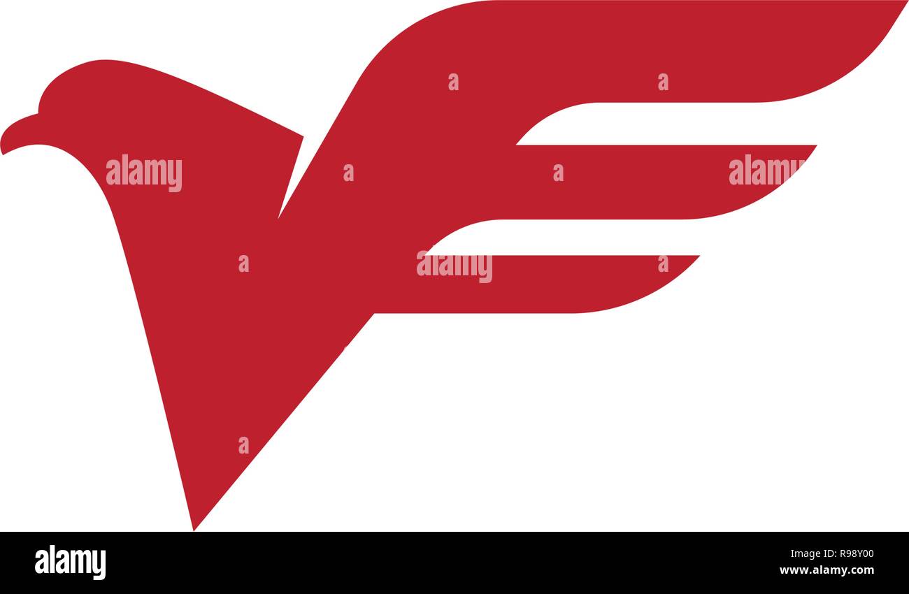 Falcon modello Logo illustrazione vettoriale design Illustrazione Vettoriale