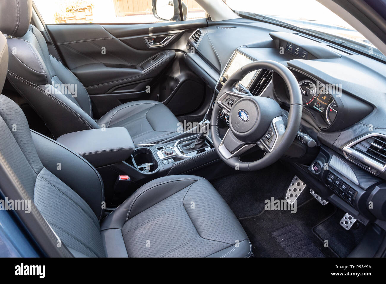 Hong Kong Cina Ott 5, 2018 : Subaru Forester 2018 Interior Ott 5 2018 a Hong Kong. Foto Stock