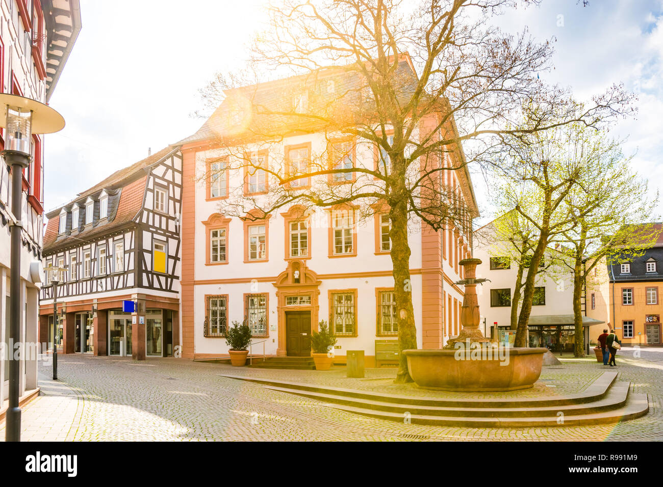 Città storica di Bensheim, Germania Foto Stock