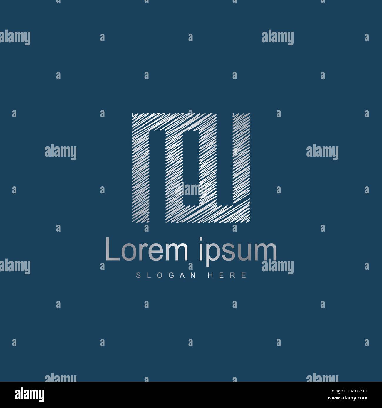 Lettera iniziale MW Modello Logo Design Vettoriali Illustrazione Vettoriale