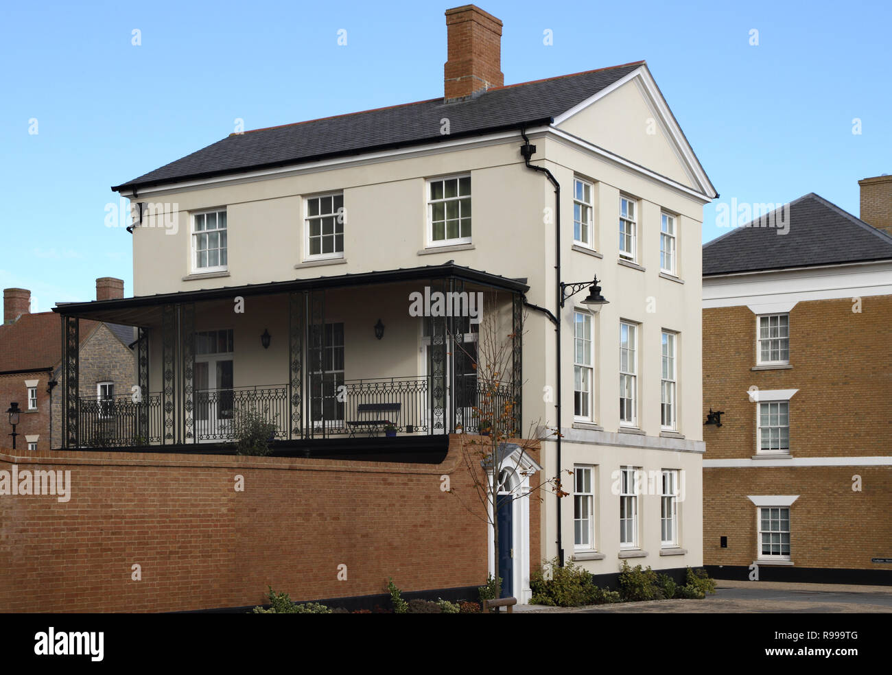 Poundbury, Dorset, Inghilterra, un esperimento di Nuova città favorita dal principe Carlo Foto Stock