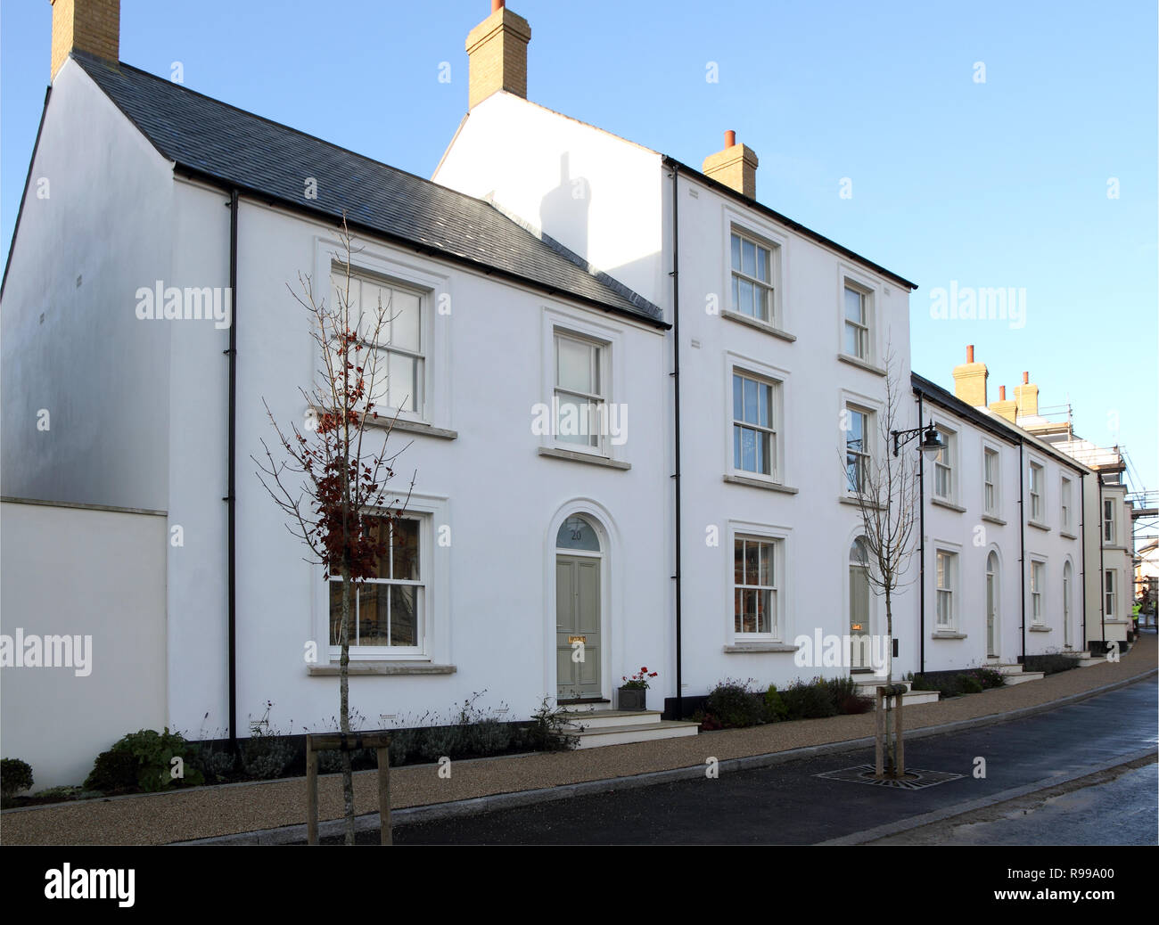 Poundbury, Dorset, Inghilterra, un esperimento di Nuova città favorita dal principe Carlo Foto Stock