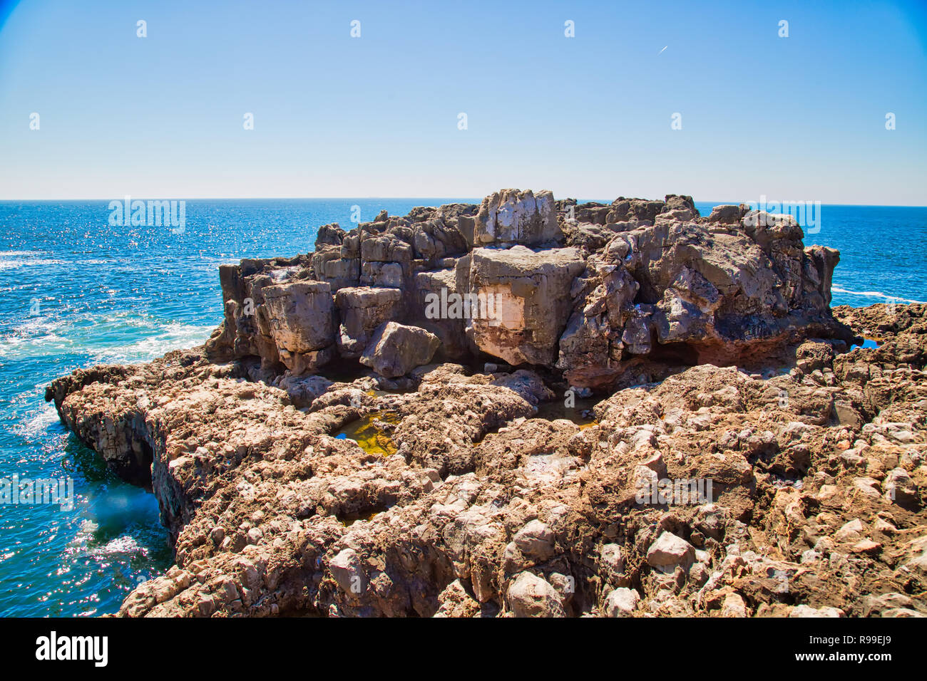 Scenic Bocca dell'Inferno (Boca de Inferno) Gorge vicino a Cascais, Portogallo Foto Stock