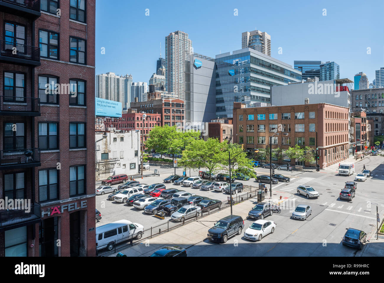 Edifici nel centro di Chicago Foto Stock