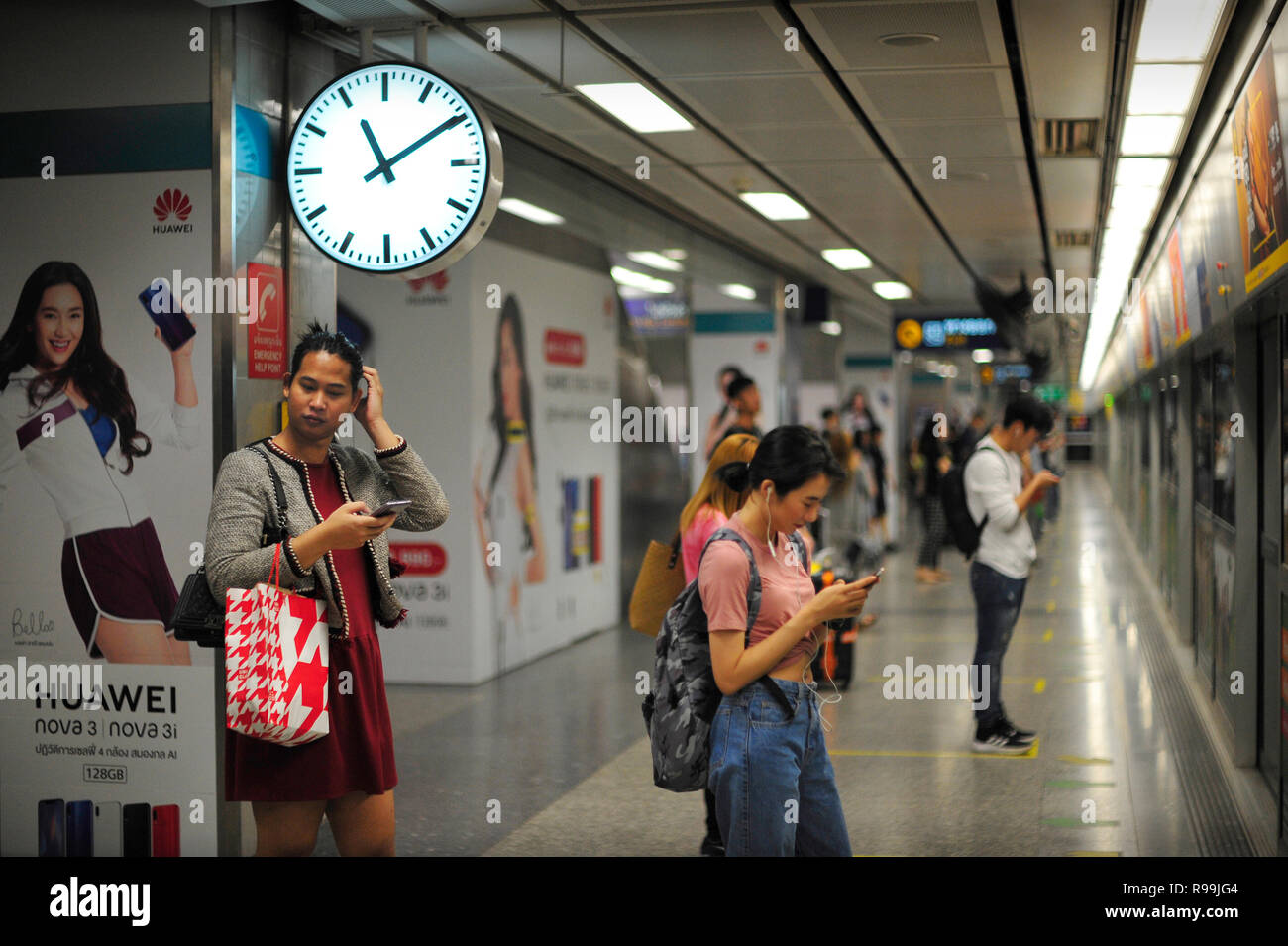 La stazione della metropolitana di Bangkok la guida della rete sistema. Foto Stock