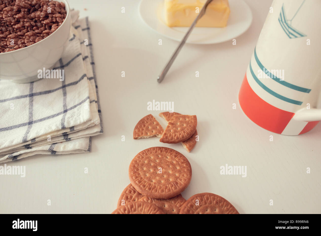 Gustosa e completa prima colazione Foto Stock