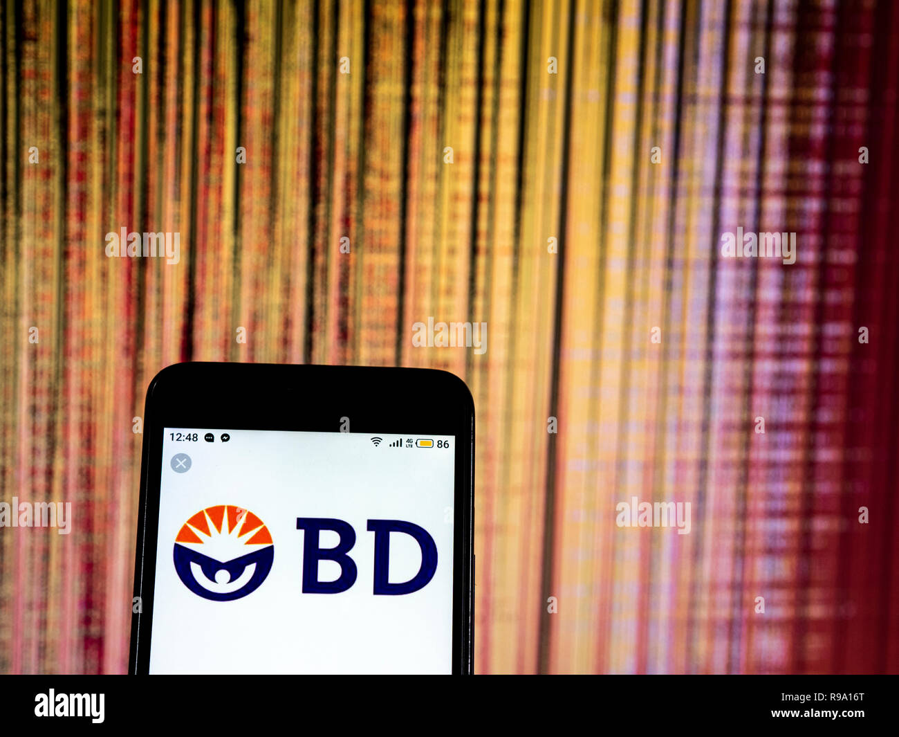 Becton Dickinson logo azienda vede visualizzato sul telefono intelligente Foto Stock