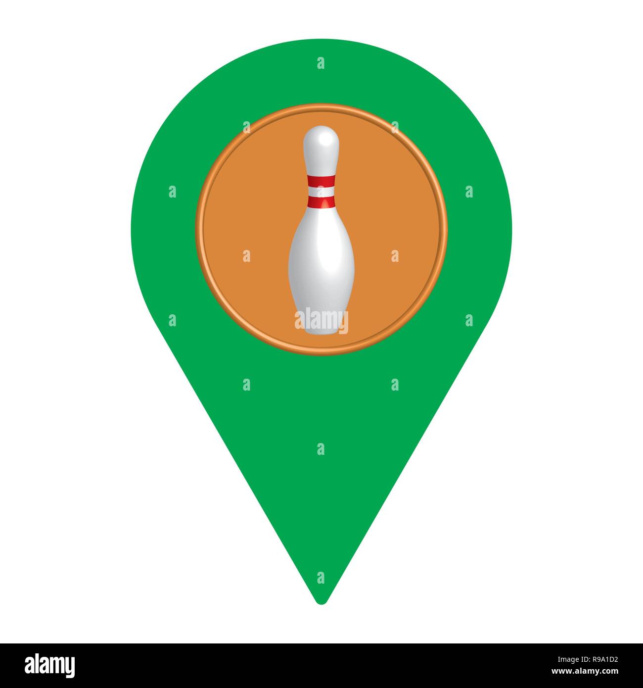 Bowling il pin e la posizione simbolo. Illustrazione Vettoriale Illustrazione Vettoriale