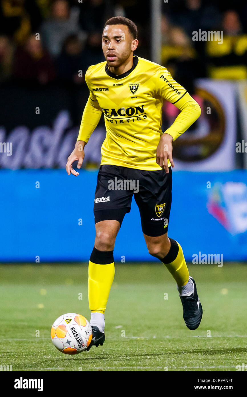Venlo, Paesi Bassi, 21 dicembre, 2018. VVV Venlo - PEC Zwolle 2-0, 21-12-2018, calcio Eredivisie olandese Stagione 2018 - 2019, Seacon Stadium de Koel, VVV Venlo player Johnatan Opoku Credito: Pro scatti/Alamy Live News Foto Stock