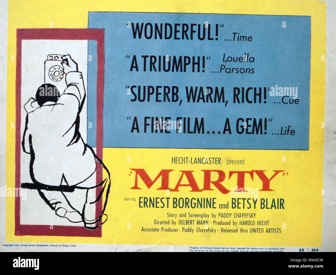 Pellicola originale titolo: MARTY. Titolo inglese: MARTY. Anno: 1955. Direttore: DELBERT MANN. Credito: United Artists / Album Foto Stock