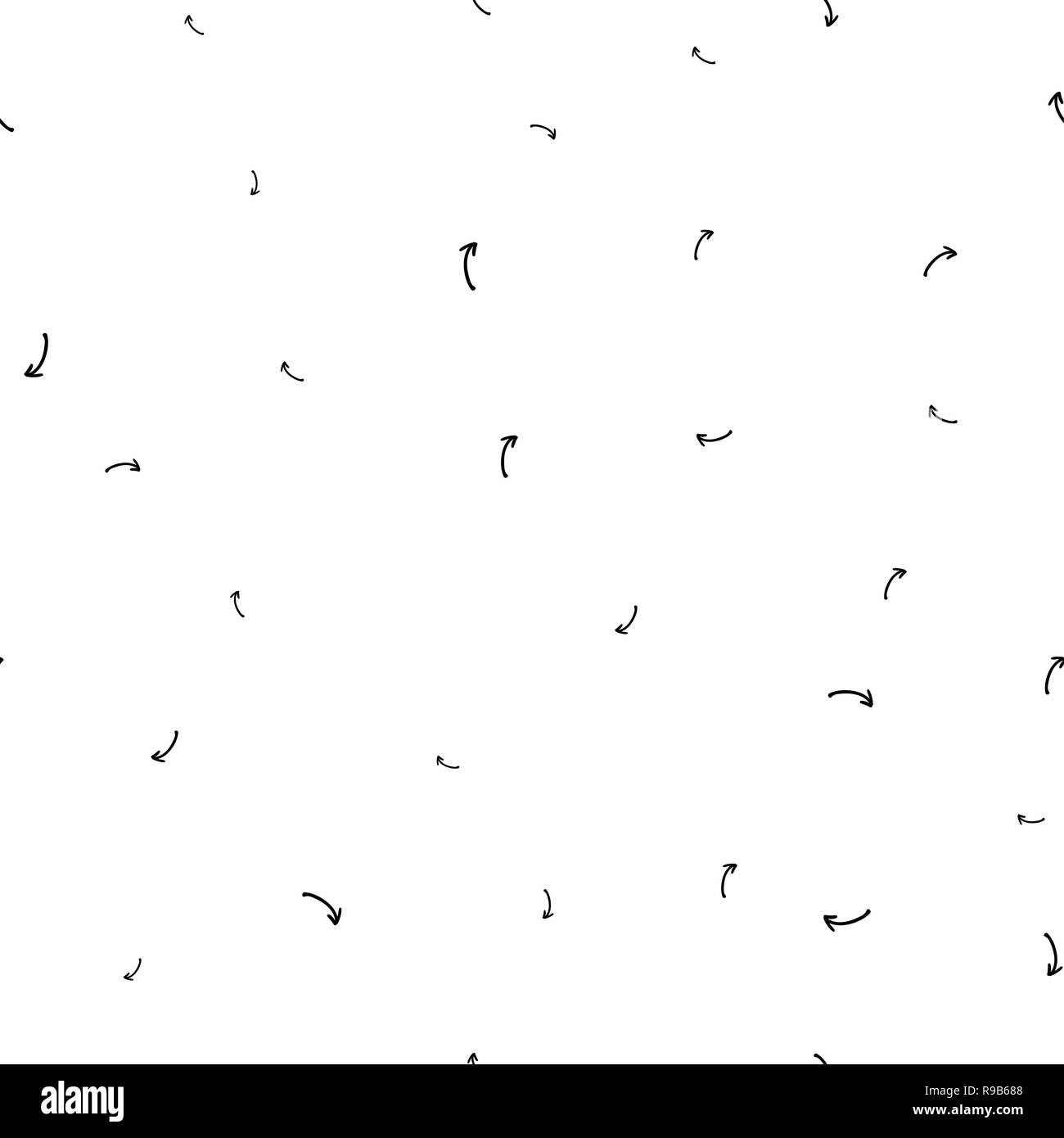 Modello senza giunture. Disegnata a mano con icona perfetta del modello per il design decorativo. Freccia GIÙ Icona di direzione design. Foto Stock