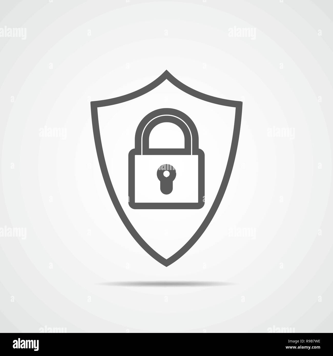 Icona di sicurezza. La protezione con il dispositivo di bloccaggio. Illustrazione Vettoriale. Icona di protezione in design piatto. Illustrazione Vettoriale