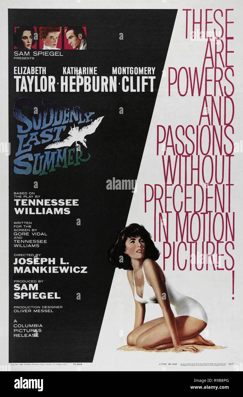 Pellicola originale titolo: improvvisamente la scorsa estate. Titolo inglese: improvvisamente la scorsa estate. Anno: 1959. Direttore: Joseph L. MANKIEWICZ. Credito: Columbia Pictures / Album Foto Stock