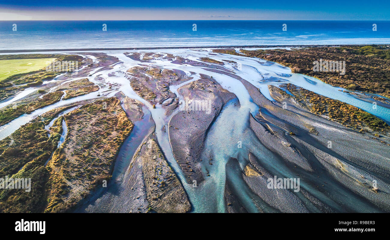 Bocca del fiume in Nuova Zelanda Foto Stock