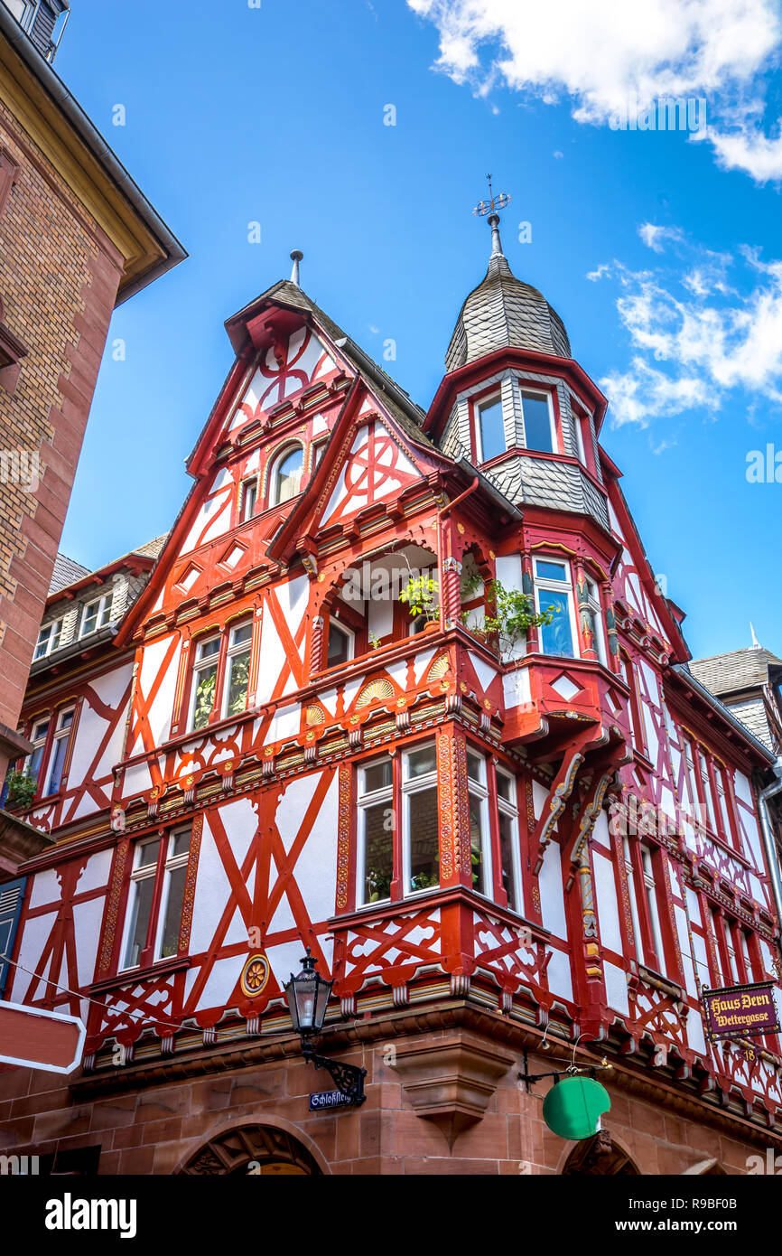 Città storica, Marburg an der Lahn Foto Stock