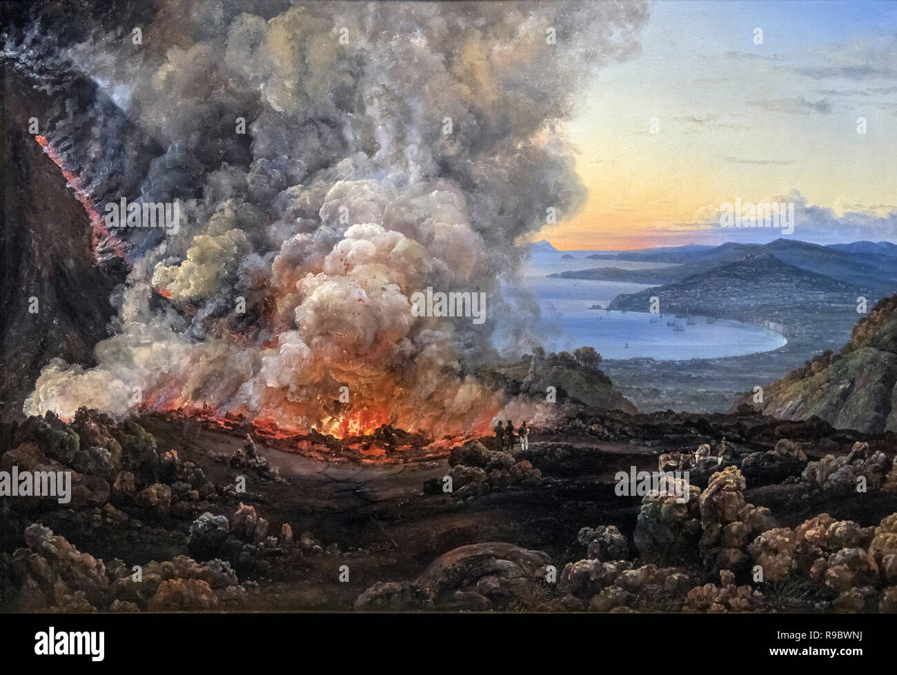 Una eruzione del Vesuvio da J C Dahl (Johan Christian Claussen Dahl: 1788-1857), olio su tela, 1821 Foto Stock