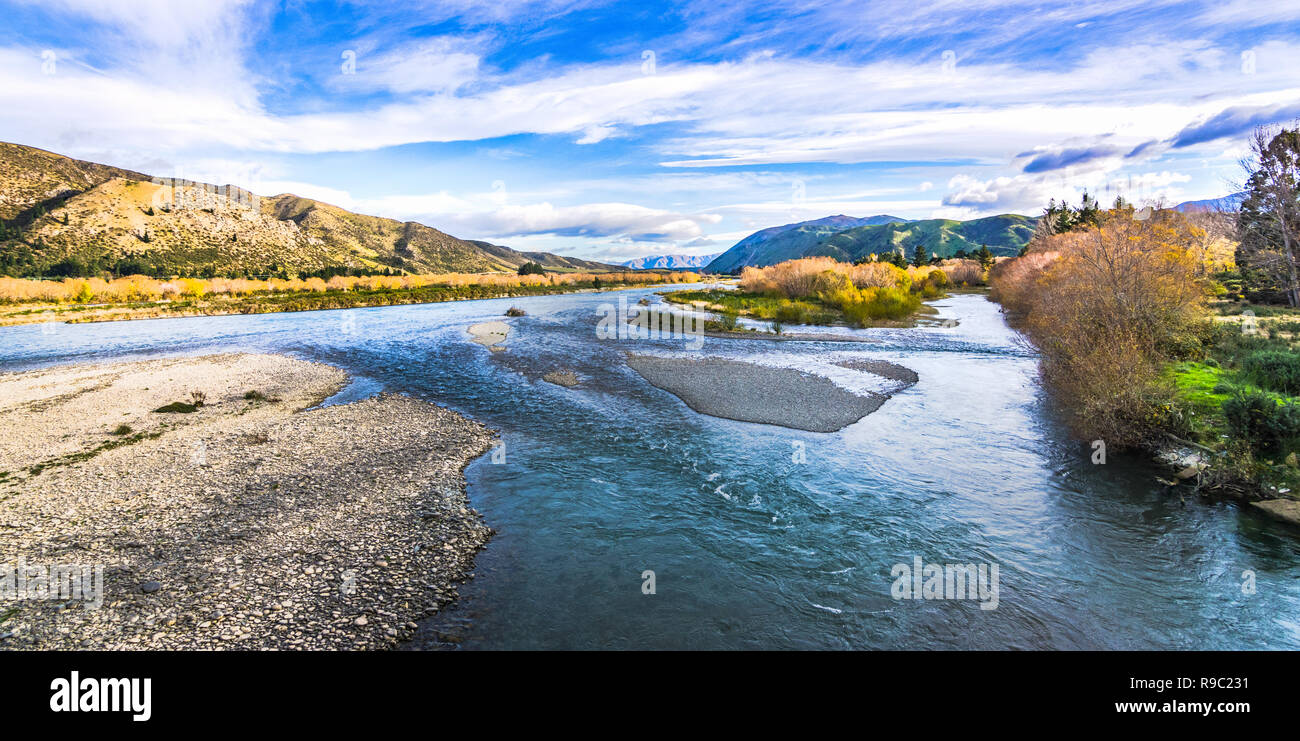 Bellissimo paesaggio fiumi di Nuova Zelanda Foto Stock