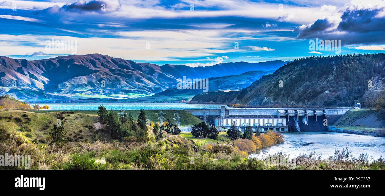 Lago diga Aivemore Nuova Zelanda Foto Stock