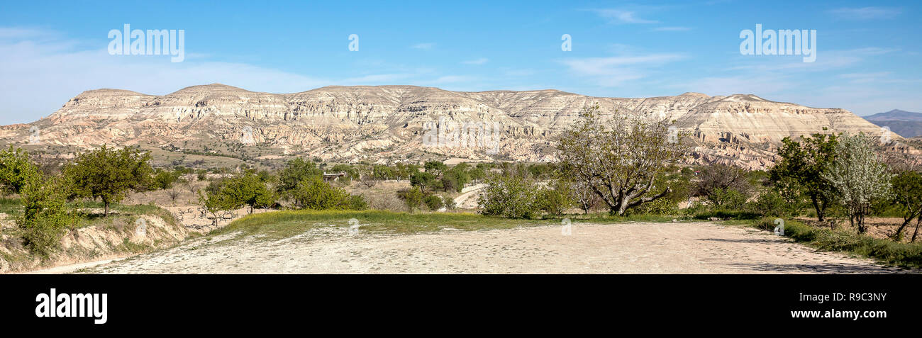 La Cappadocia in Turchia con le tre bellissime formazione vulcanica. Foto Stock