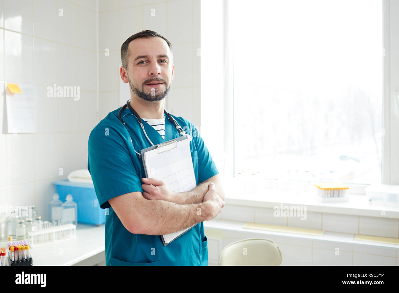 Vet al lavoro Foto Stock