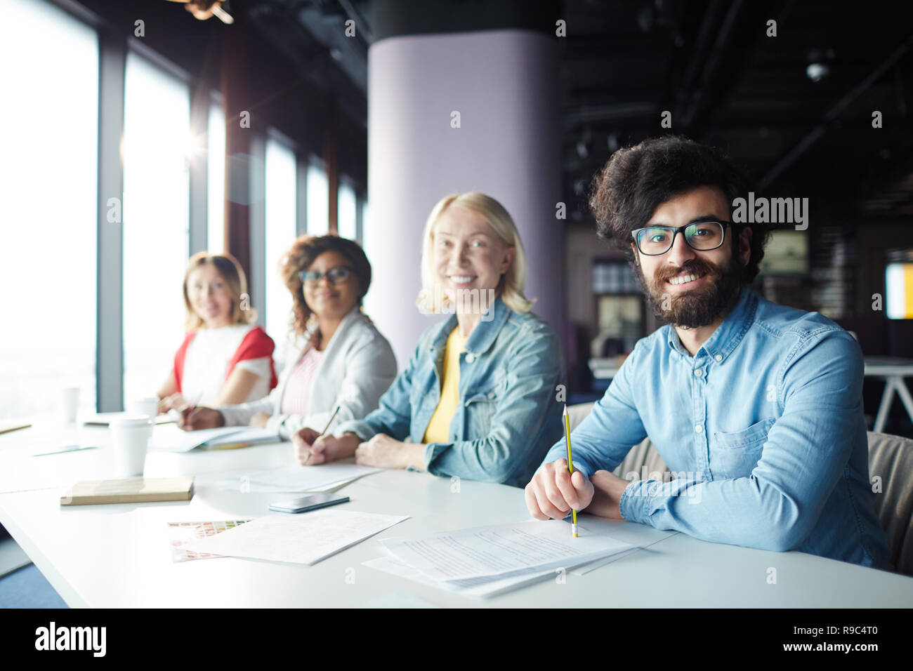 Business mirato di persone a evento didattico Foto Stock