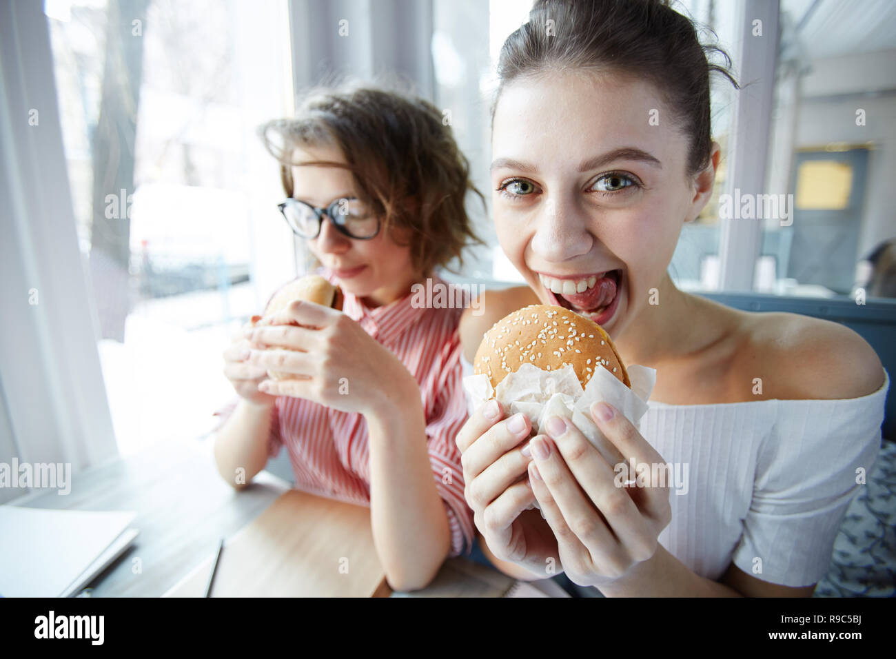 Il fast food lover Foto Stock