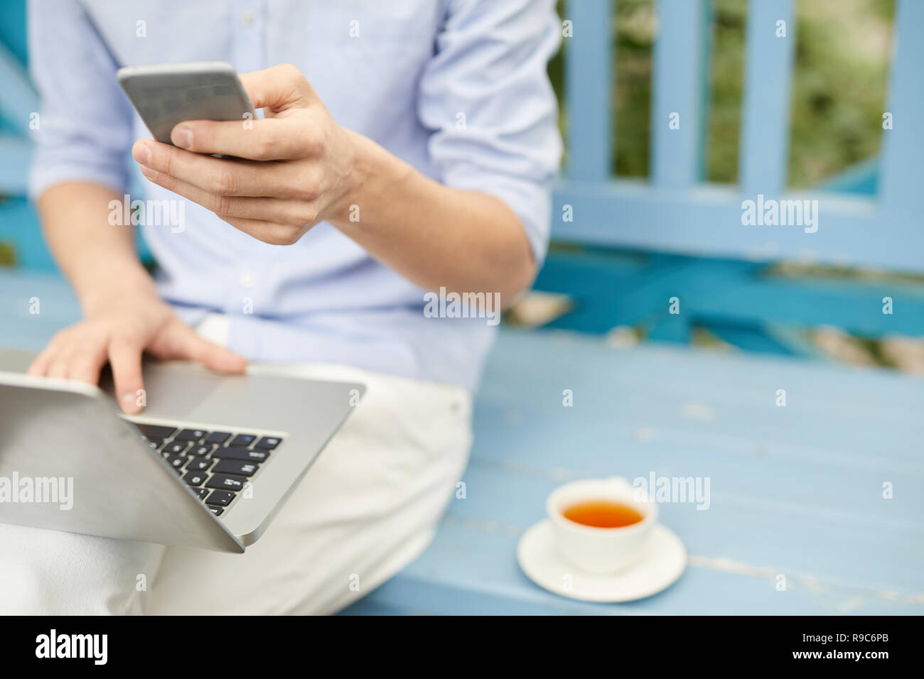 Gadget addicted Foto Stock