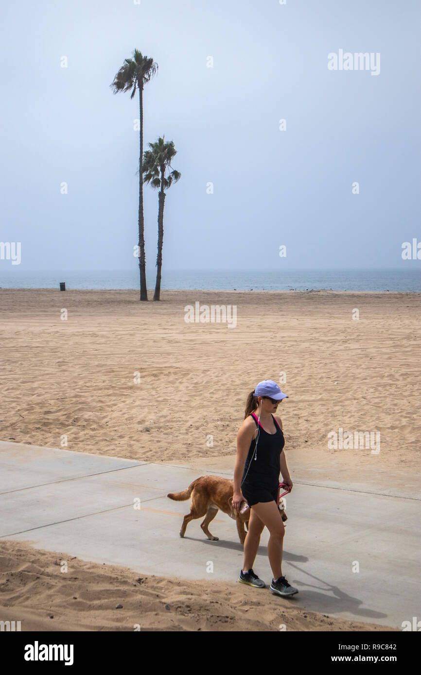 Pista ciclabile in Playa Del Rey, Los Angeles, California, Stati Uniti d'America Foto Stock