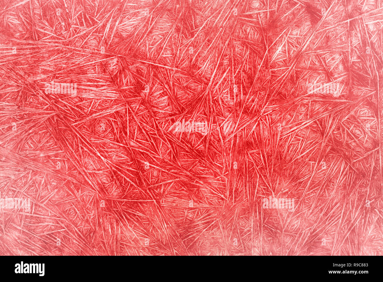 Abstract sfondo di Natale con vignette. Rosso in vetro smerigliato texure Foto Stock