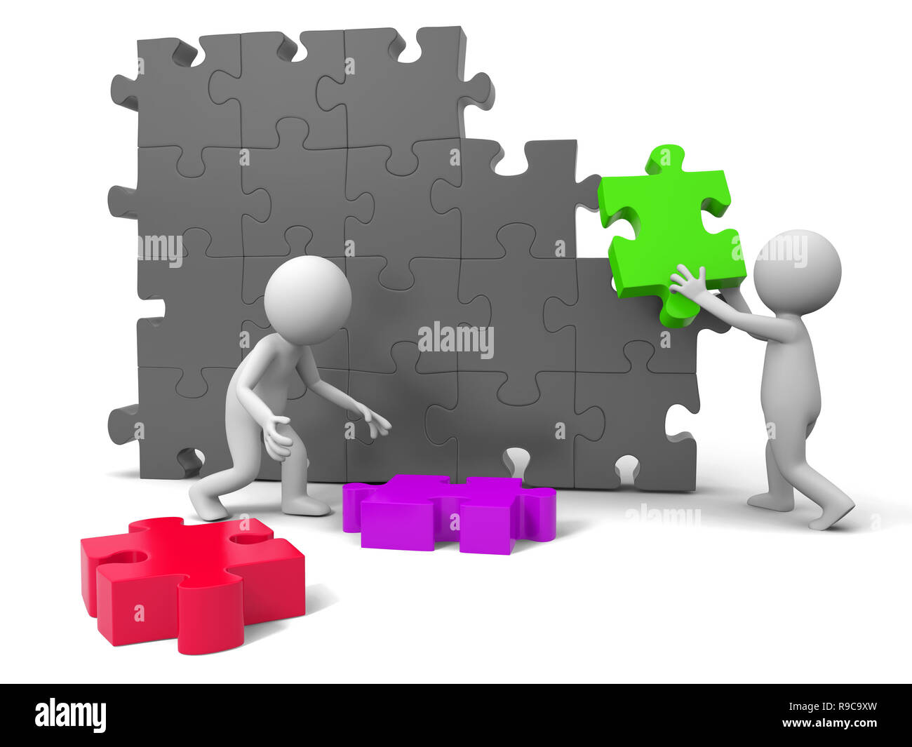 Due persone si stanno muovendo il puzzle Foto Stock