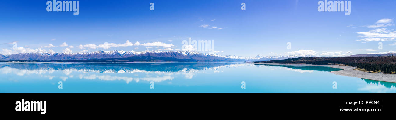 Il Lago Pukaki fino in Nuova Zelanda Foto Stock