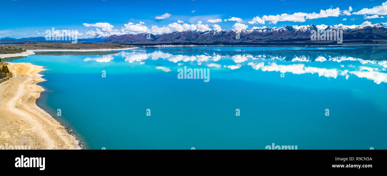 Il Lago Pukaki fino in Nuova Zelanda Foto Stock