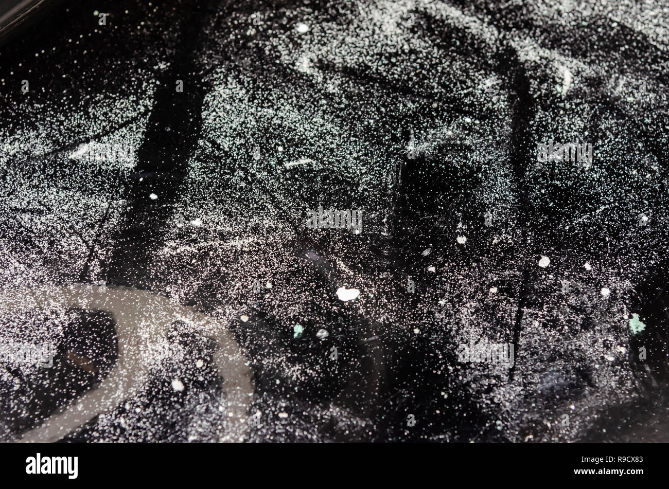 Polvere bianca di polvere nera sul pavimento di piastrelle Foto stock -  Alamy
