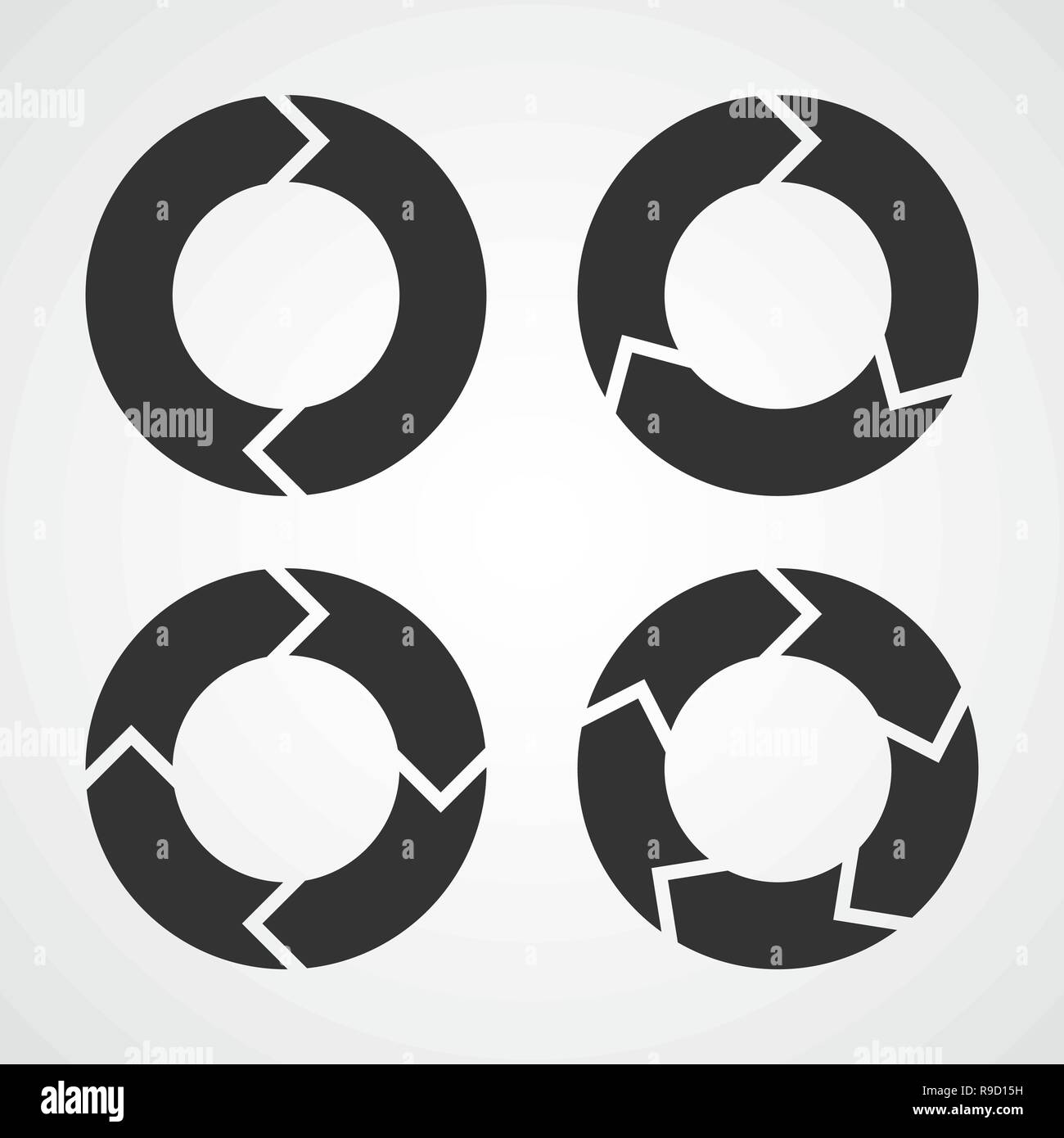 Set di circolare piana frecce. Illustrazione Vettoriale. Aggiorna o Ricarica segno. Illustrazione Vettoriale