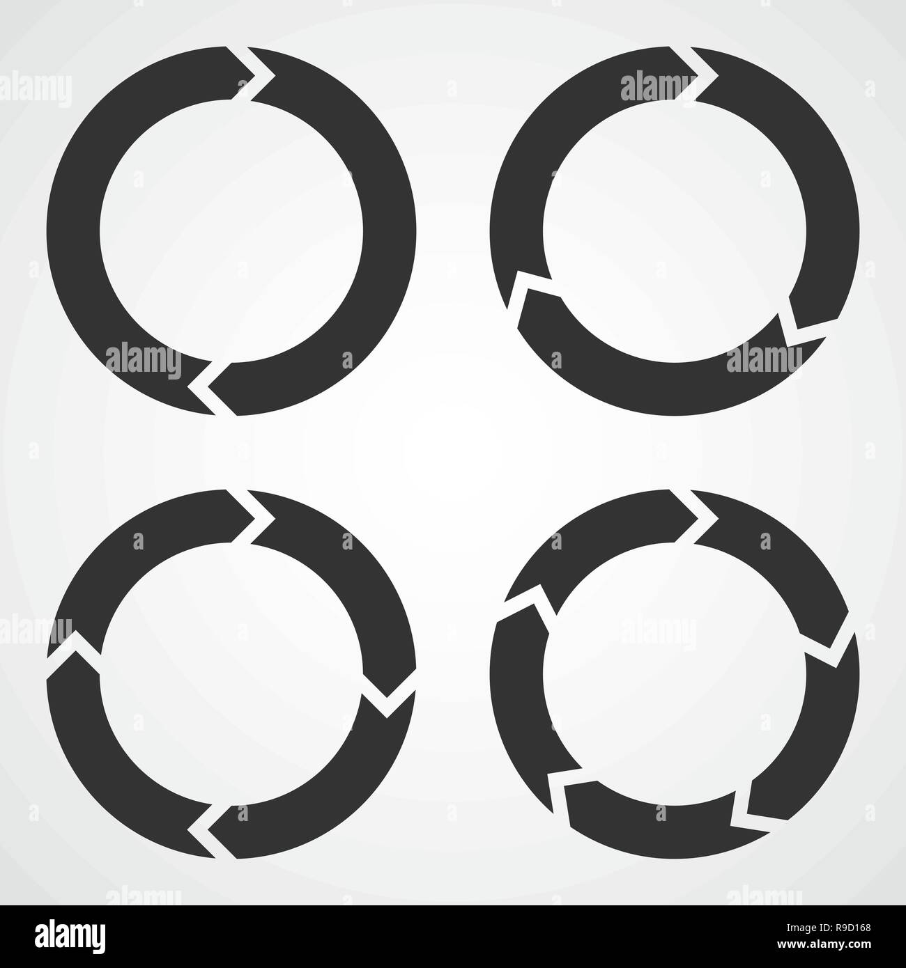 Set di circolare piana frecce. Illustrazione Vettoriale. Aggiorna o Ricarica segno. Illustrazione Vettoriale